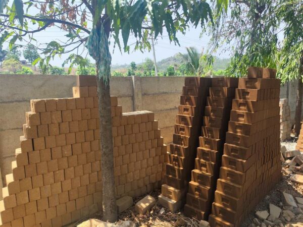 Mardini block-pressed bricks set out to dry. 