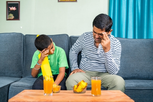 Mental health, father and son