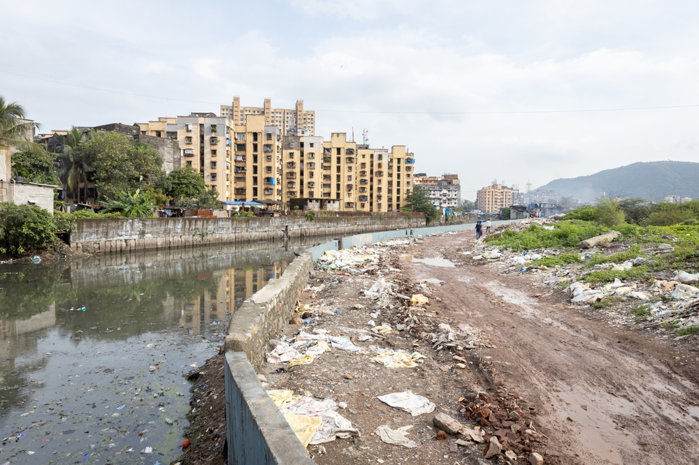 Open wastewater channel in Mumbai