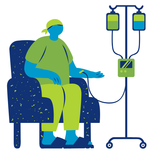 Person receiving chemotherapy