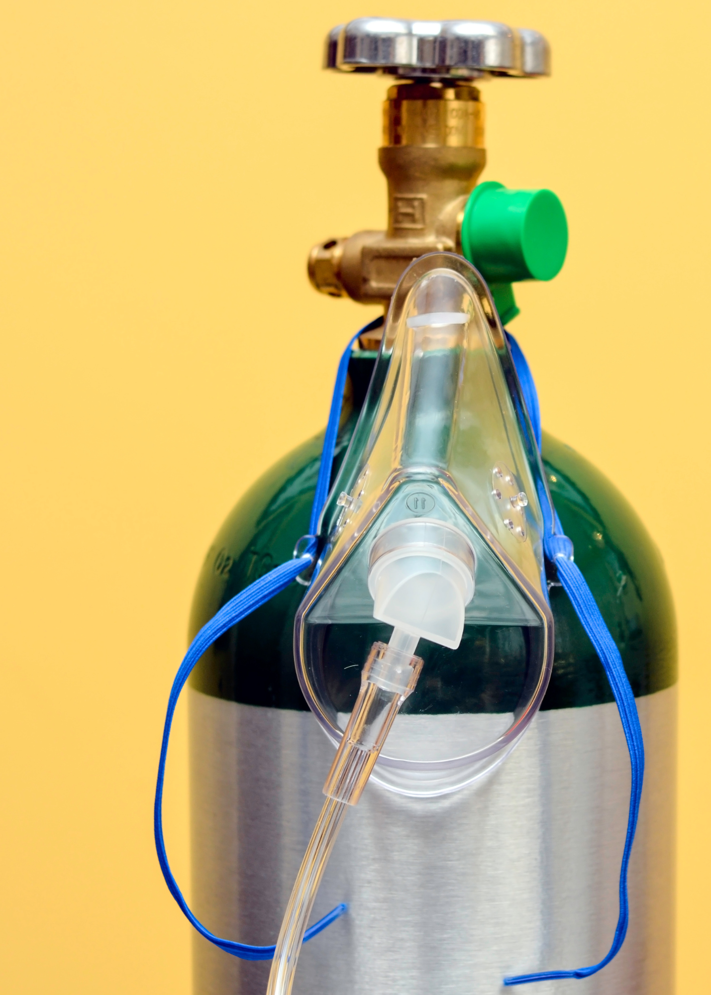 medical oxygen over a yellow background