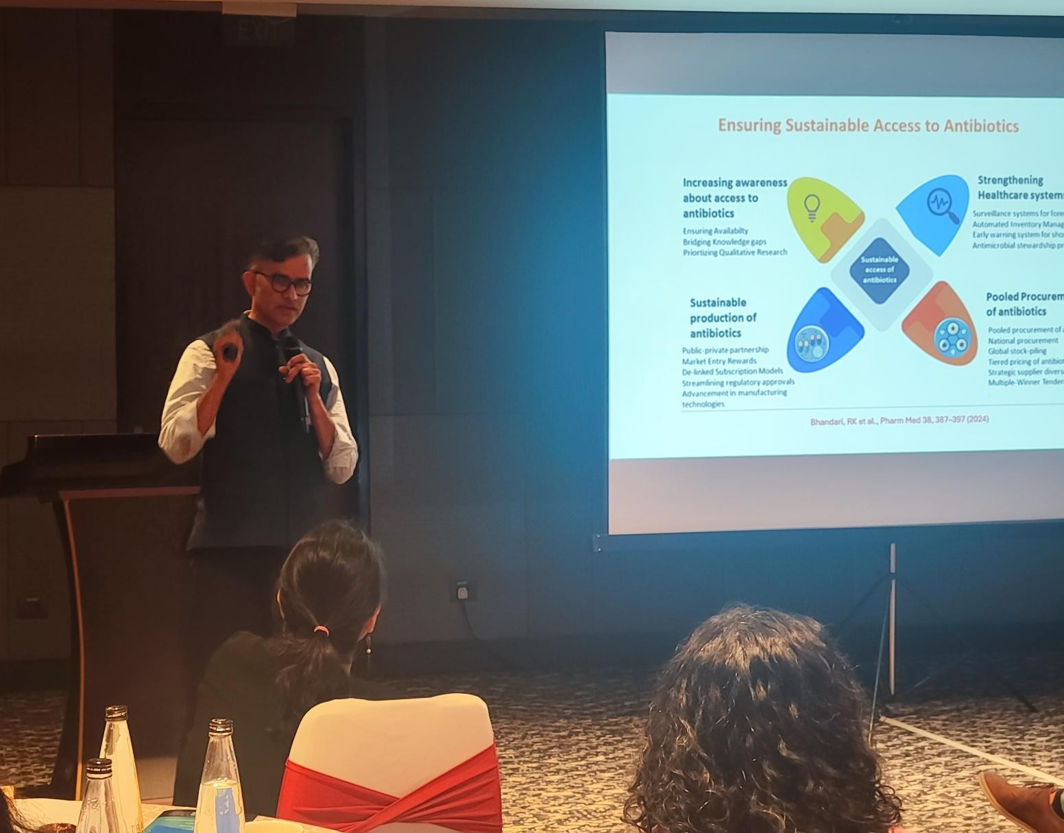  Dr. Vasan Sambandamurthy discussing strategies for ensuring sustainable access to effective antibiotics 